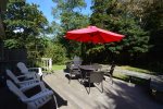 Spacious private yard with deck, outdoor dining and gas grill 